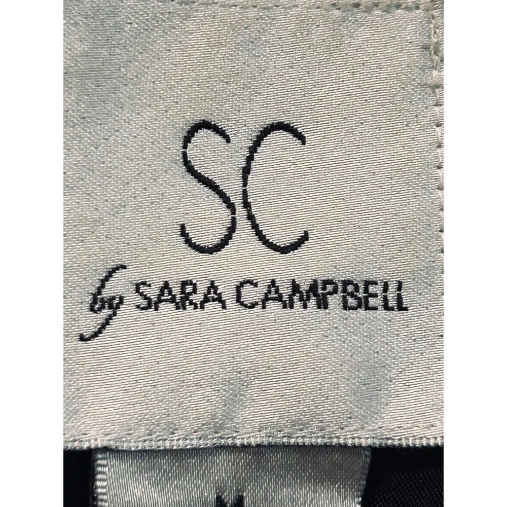 SC by Sara Campbell Black Velvet Capelet Jacket Stand Collar Cropped Coat Medium